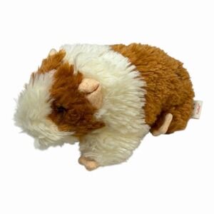 Ty Guinea Pig Plush Brown White Fuzzball Retired  Button 8" Stuffed Toy